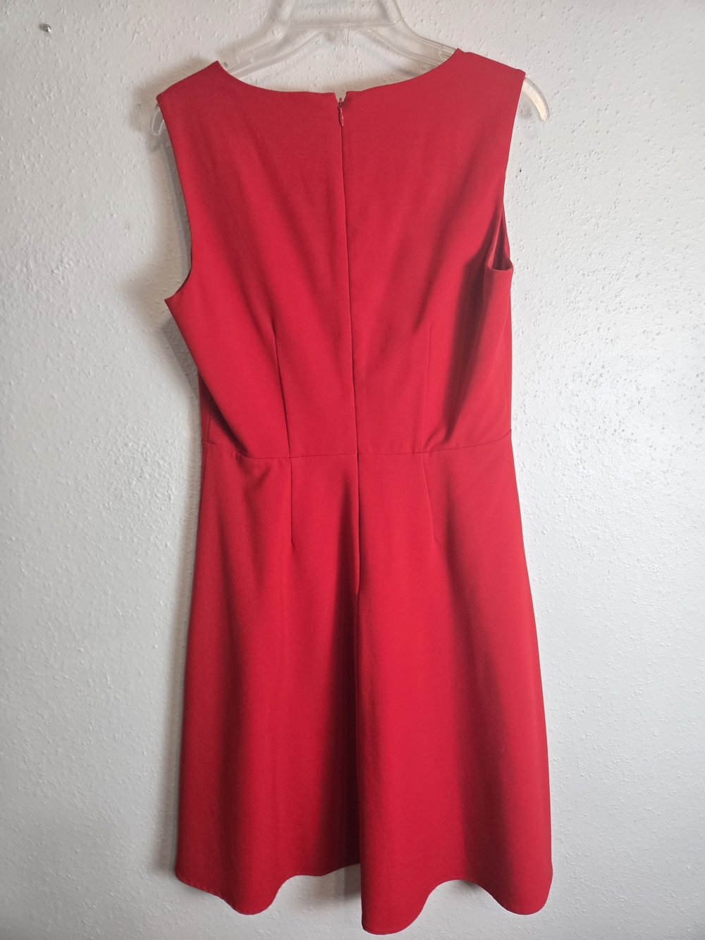 Calvin Klein Bright Red V-Neck Sleeveless A-Line Dress Size 10 - Picture 4 of 4